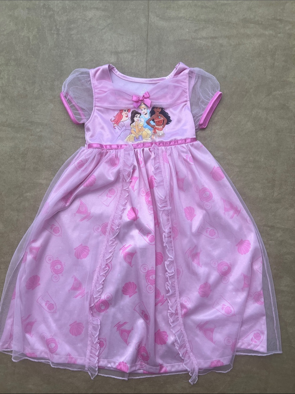 Disney Princess Dress Girls Pink Ariel, Belle, Cinderella, and Tiana - Size 4T